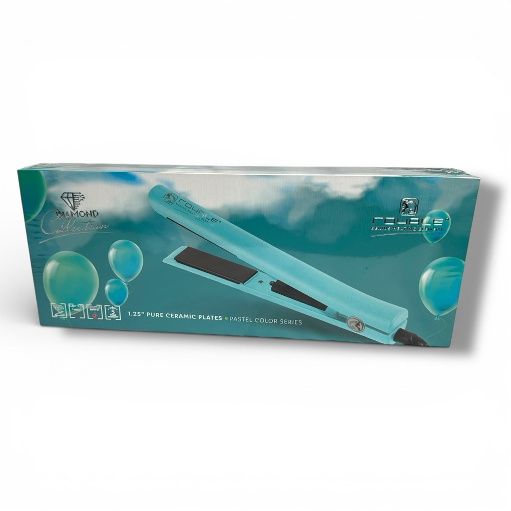 Platinum Genius Heating Element Tiffany Blue 1.25" Flat Iron MSRP $385 - Picture 2 of 7